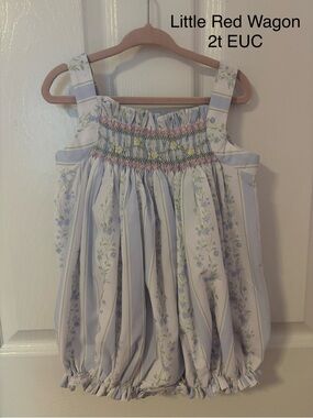 Little Red Wagon Smocked Bubble